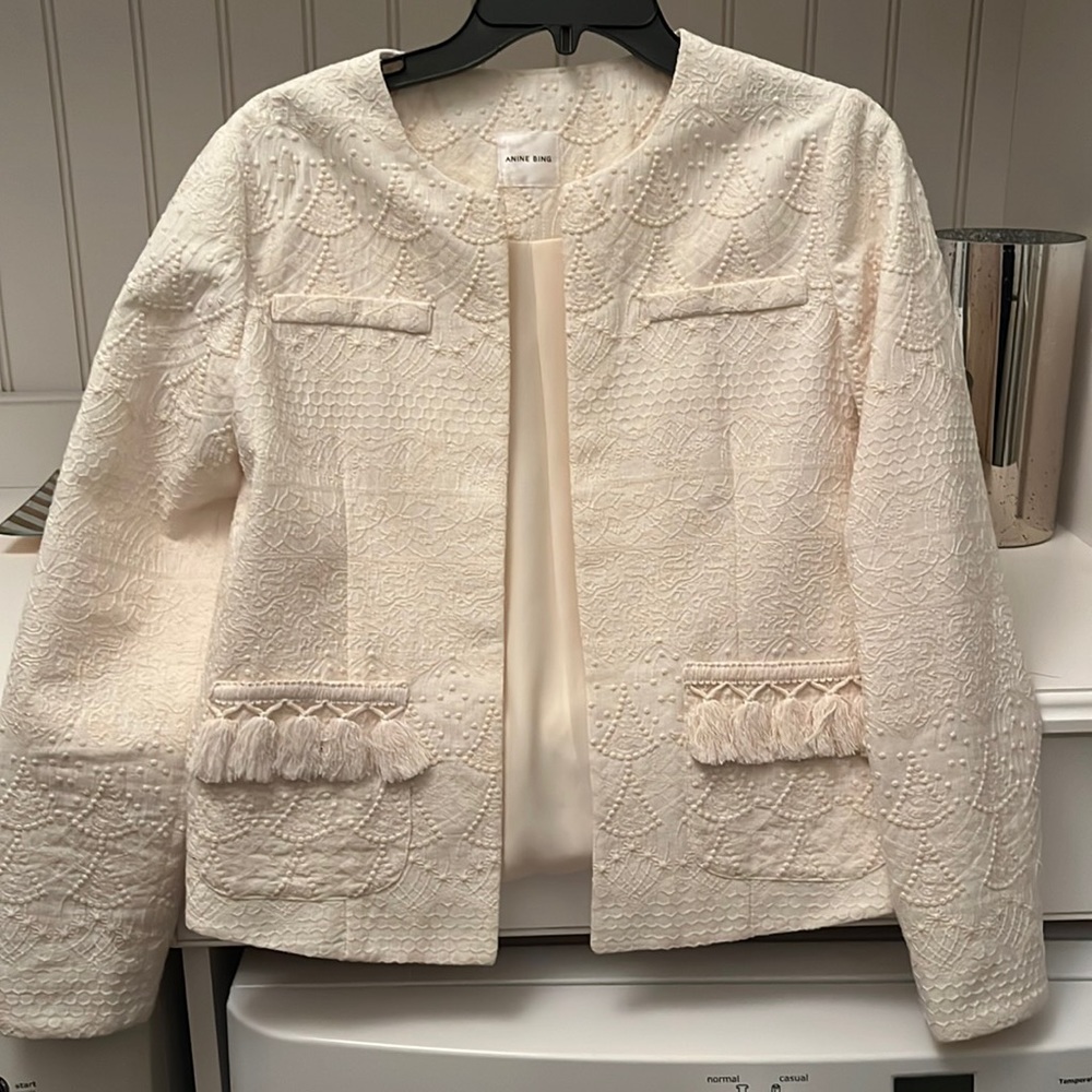 ANINE BING ivory jacket in size XS